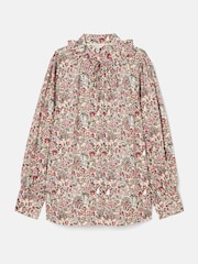Joules Harper Cream Floral Pussybow Tie Blouse - Image 6 of 6