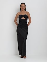 4th & Reckless Black INDI Bandeau Gathered Seam Top - Image 1 of 4