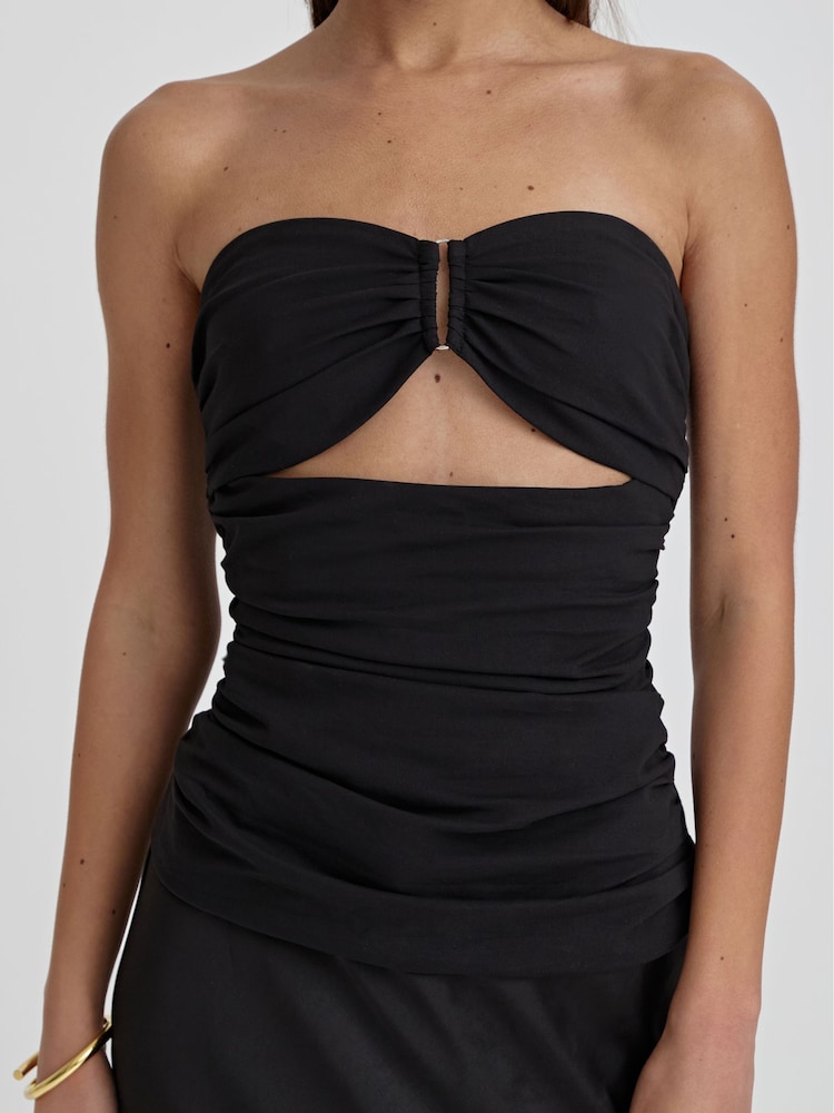 4th & Reckless Black INDI Bandeau Gathered Seam Top - Image 4 of 4