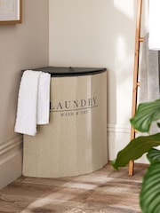 Cream Country  Laundry Corner Hamper Basket - Image 2 of 4