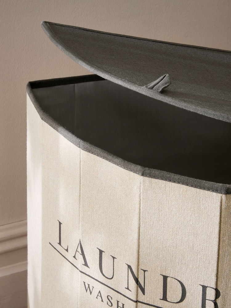 Cream Country  Laundry Corner Hamper Basket - Image 3 of 4