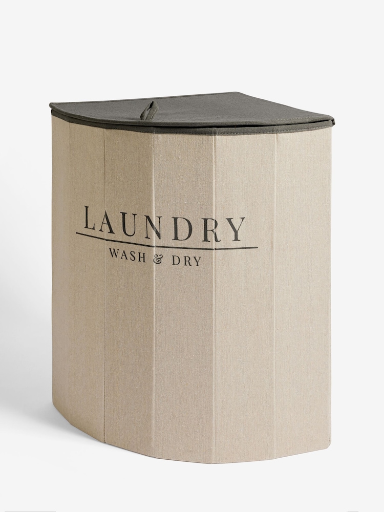 Cream Country  Laundry Corner Hamper Basket - Image 4 of 4