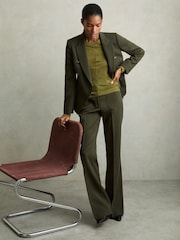 Reiss Green Sierra Ruched Side Crew-Neck Top - Image 3 of 7