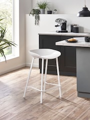 Julian Bowen Set of 2 White Renzo Bar Stools - Image 1 of 6