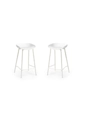 Julian Bowen Set of 2 White Renzo Bar Stools - Image 3 of 6