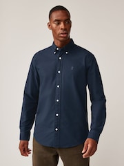 Dark Green/Tan Brown/Navy Blue 100% Cotton Long Sleeve Oxford Shirts 3 Pack - Image 4 of 13