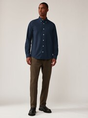 Dark Green/Tan Brown/Navy Blue 100% Cotton Long Sleeve Oxford Shirts 3 Pack - Image 5 of 13