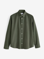 Dark Green/Tan Brown/Navy Blue 100% Cotton Long Sleeve Oxford Shirts 3 Pack - Image 8 of 13