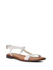 Dune London White Chain T-Bar Lottys Flat Sandals - Image 4 of 6
