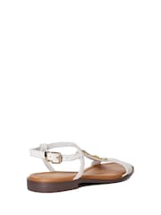 Dune London White Chain T-Bar Lottys Flat Sandals - Image 5 of 6
