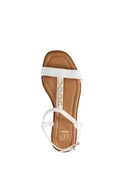 Dune London White Chain T-Bar Lottys Flat Sandals - Image 7 of 10