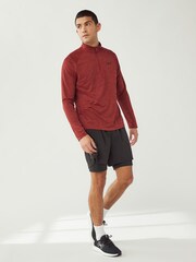 Under Armour Red Tech Textured Quarter Zip Sweat Top - Image 2 of 6