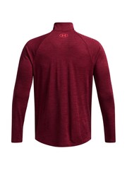 Under Armour Red Tech Textured Quarter Zip Sweat Top - Image 6 of 6
