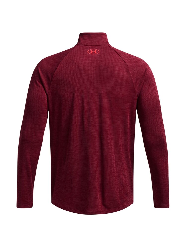 Under Armour Red Tech Textured Quarter Zip Sweat Top - Image 6 of 6