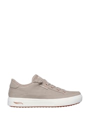 Skechers Beige Canvas Arch Fit Arcade Womens Trainers - Image 1 of 5