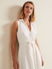 Phase Eight White Tie Front Becky Midi Dress - Image 4 of 7
