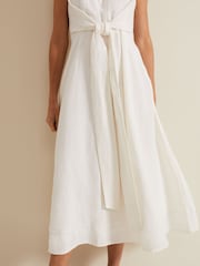Phase Eight White Tie Front Becky Midi Dress - Image 6 of 7