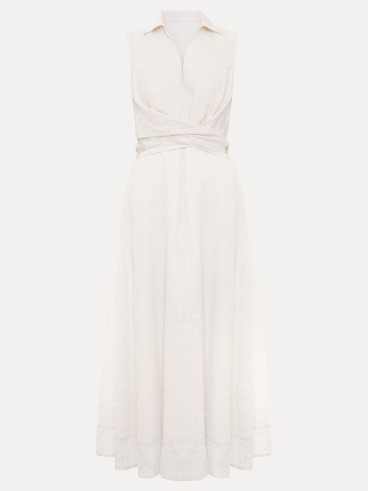 Phase Eight White Tie Front Becky Midi Dress - Image 7 of 7 Phase Eight White Tie Front Becky Midi Dress - Image 7 of 7