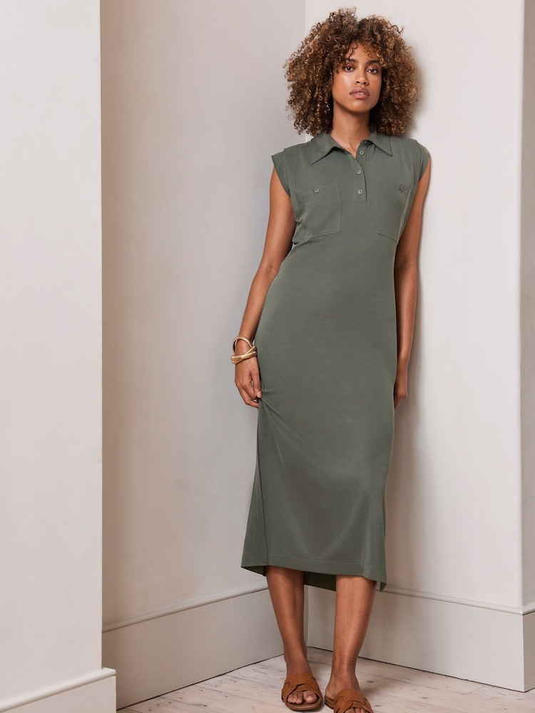 Mint Velvet Green Polo Midi Dress - Image 1 of 7