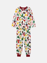 Joules Cream Cotton Christmas Pyjamas - Image 1 of 4