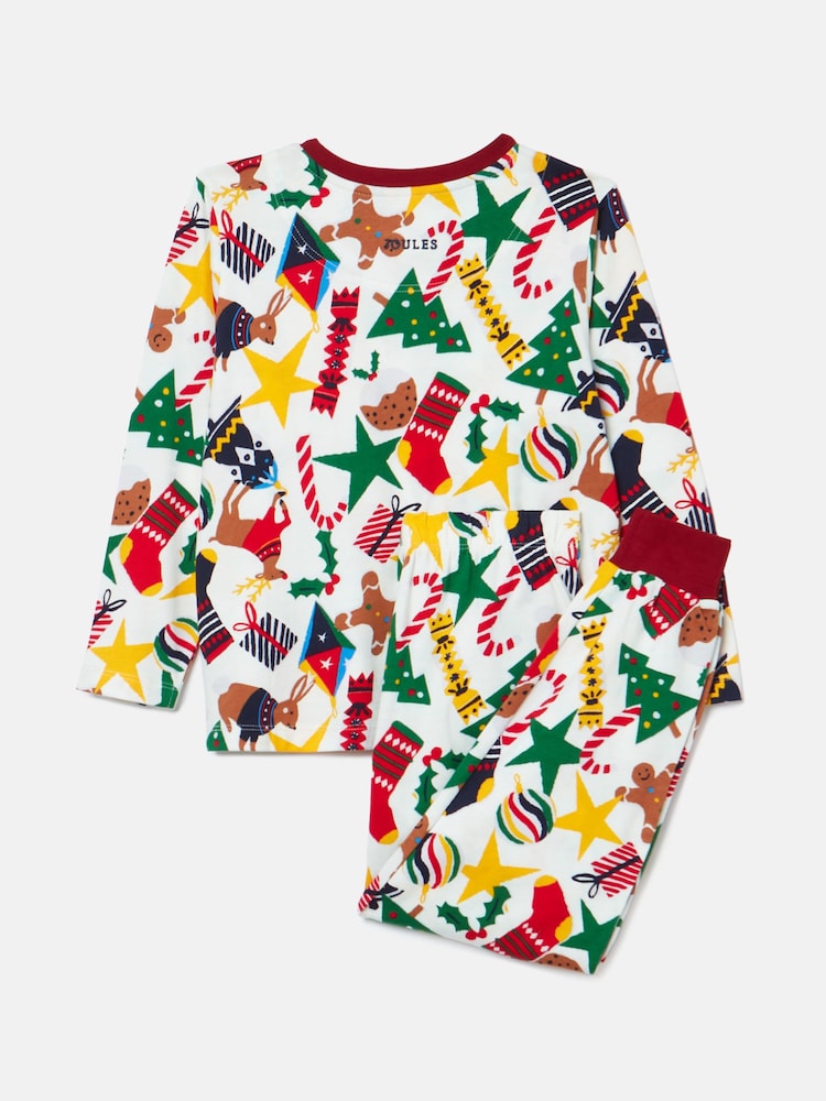 Joules Cream Cotton Christmas Pyjamas - Image 2 of 4 Joules Cream Cotton Christmas Pyjamas - Image 2 of 4