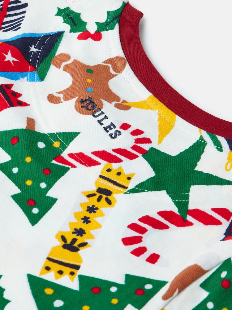 Joules Cream Cotton Christmas Pyjamas - Image 4 of 4 Joules Cream Cotton Christmas Pyjamas - Image 4 of 4