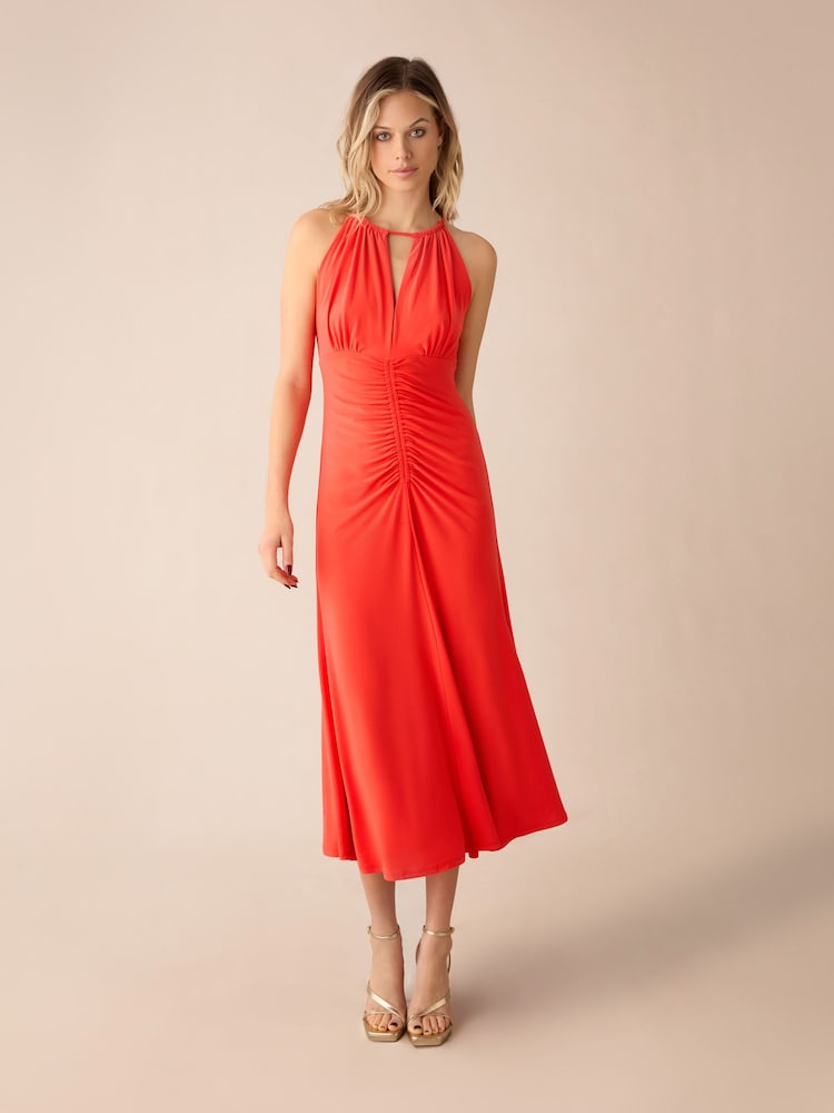 Ro&Zo Red Petite Jersey Halterneck Midi Dress - Image 1 of 6