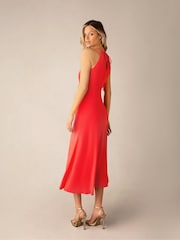 Ro&Zo Red Petite Jersey Halterneck Midi Dress - Image 2 of 6