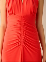 Ro&Zo Red Petite Jersey Halterneck Midi Dress - Image 5 of 6