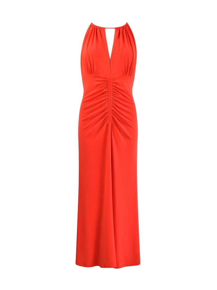 Ro&Zo Red Petite Jersey Halterneck Midi Dress - Image 6 of 6