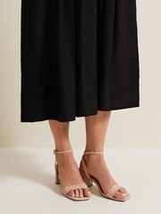 Phase Eight Brown Suede Scallop Block Heels - Image 1 of 7
