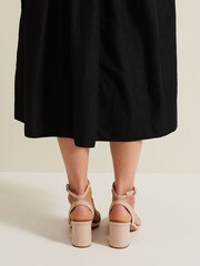 Phase Eight Brown Suede Scallop Block Heels - Image 2 of 7