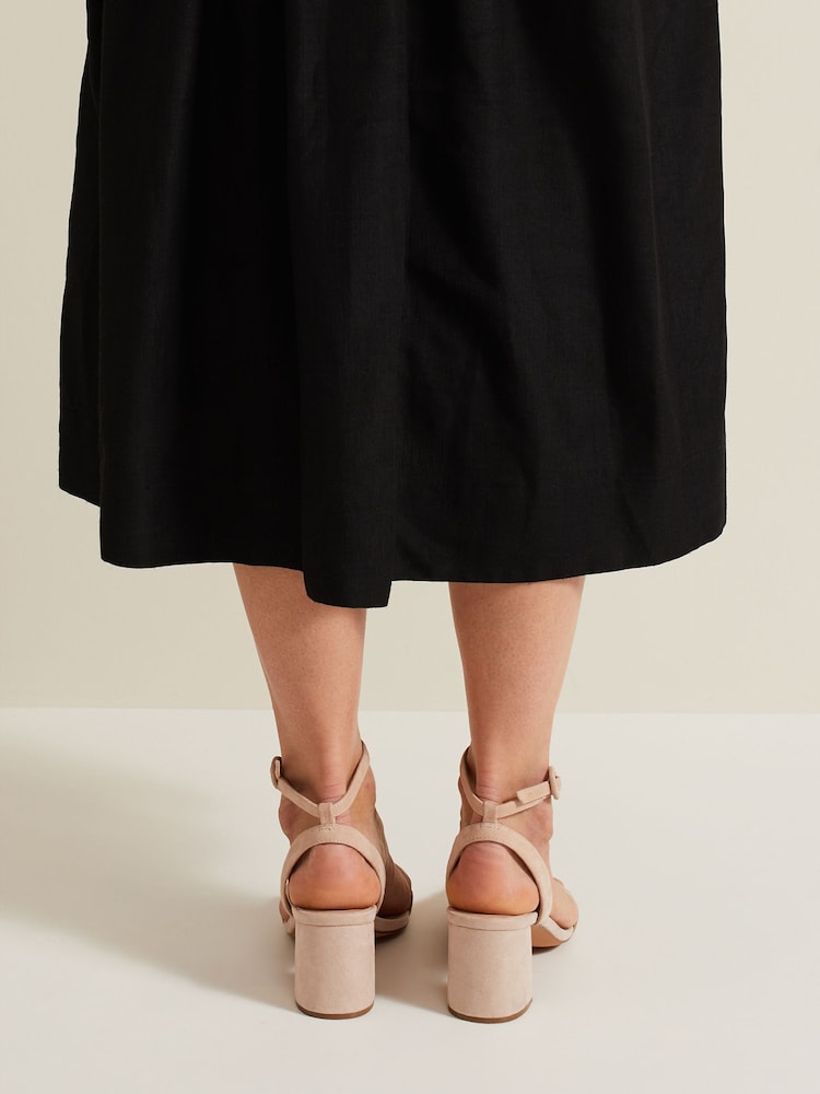 Phase Eight Brown Suede Scallop Block Heels - Image 2 of 7