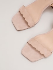 Phase Eight Brown Suede Scallop Block Heels - Image 6 of 7