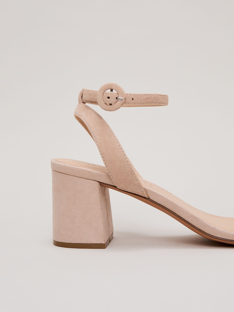 Phase Eight Brown Suede Scallop Block Heels - Image 7 of 7 Phase Eight Brown Suede Scallop Block Heels - Image 7 of 7