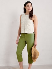 Seasalt Cornwall Green Albert Quay Crops Trousers - Image 3 of 5