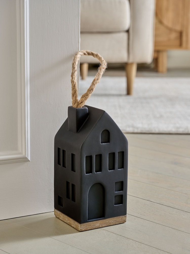 Black Bronx Wood Effect House Doorstop - Image 1 of 5
