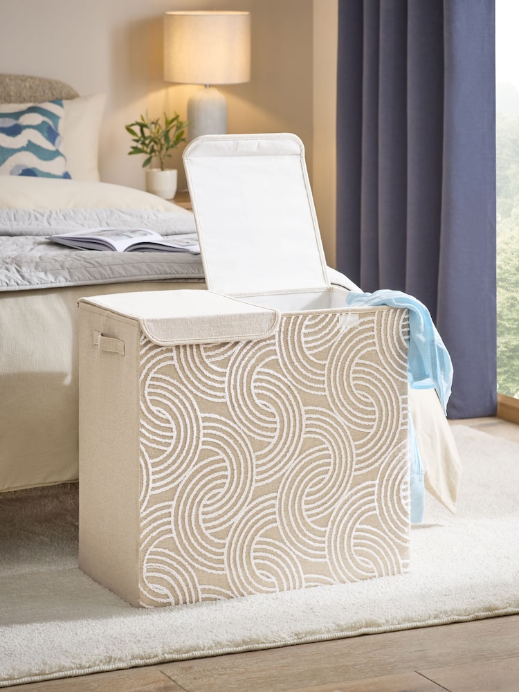 Natural Geo Tufted Sorter Laundry Basket - Image 3 of 4