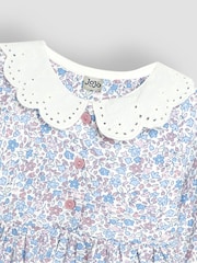 JoJo Maman Bébé Pink Bloom Ditsy Floral Floral Broderie Collar Dress - Image 3 of 3