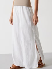 Hush White Elodie Beach 100% Cotton Trousers - Image 2 of 5