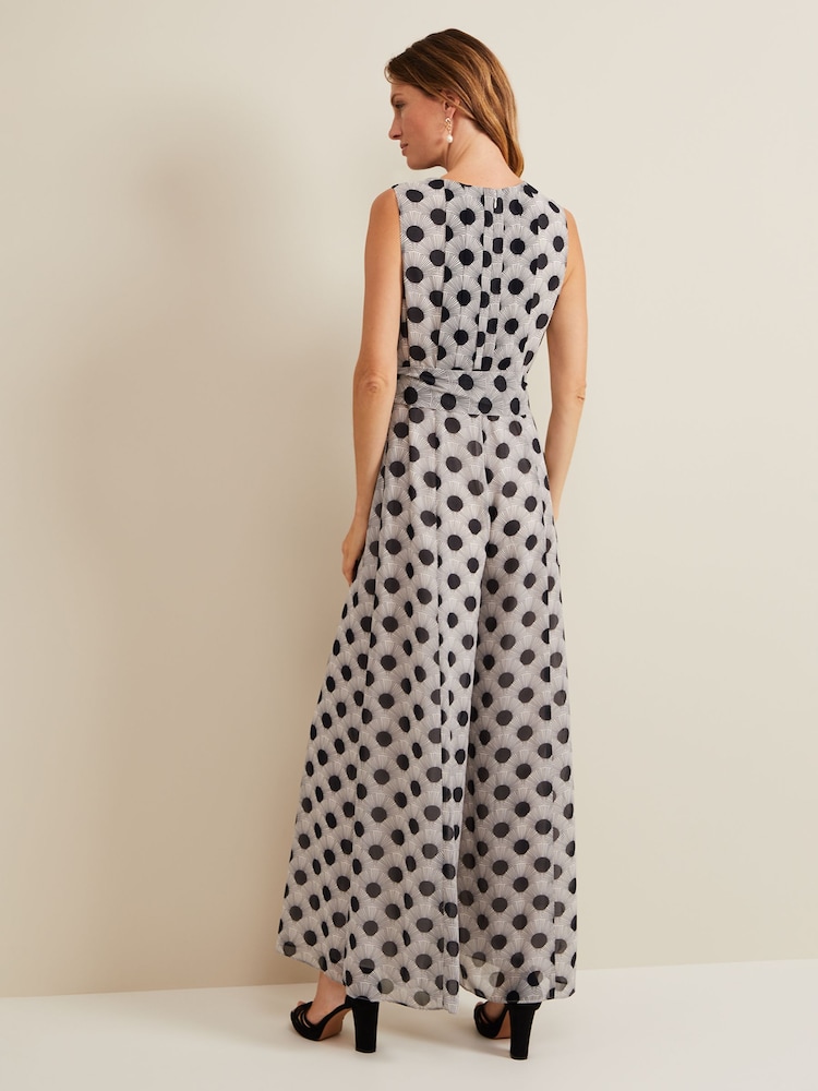 Phase Eight Black Print Petite Janine Jumpsuit - Image 2 of 7