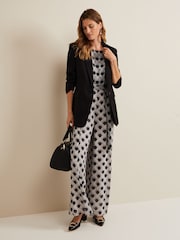 Phase Eight Black Print Petite Janine Jumpsuit - Image 6 of 7