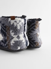 Grey Faux Fur Lined Boot Slippers - Image 8 of 9