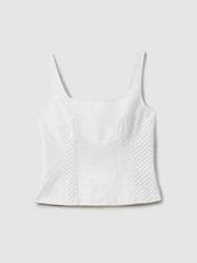 Reiss Cream Mirabelle Linen Corset Vest - Image 2 of 4
