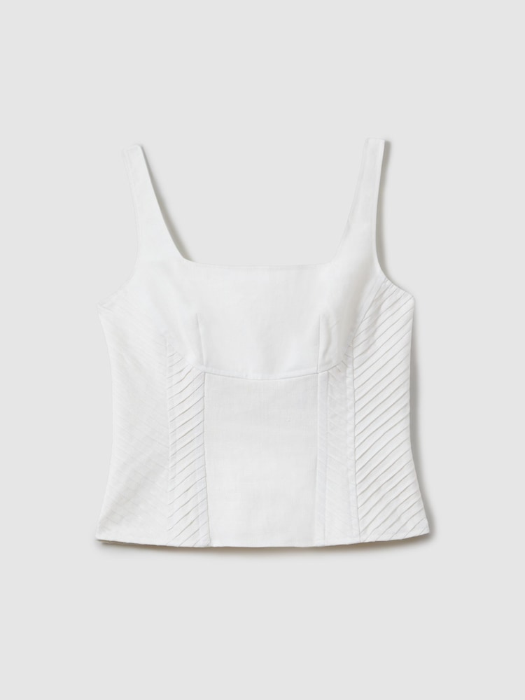 Reiss Cream Mirabelle Linen Corset Vest - Image 2 of 4