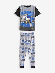 Brand Threads Blue Boys Sonic The Hedgehog 100% Cotton Pyjama Set - Image 2 of 4