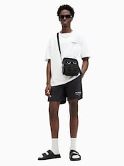 AllSaints Underground Black Swim Shorts - Image 1 of 10