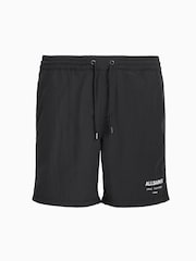 AllSaints Underground Black Swim Shorts - Image 10 of 10