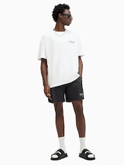 AllSaints Underground Black Swim Shorts - Image 2 of 10