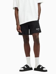 AllSaints Underground Black Swim Shorts - Image 4 of 10